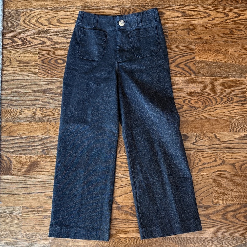 The Colette by Maeve for Anthropologie Midnight Blue with Silver Sparkle denim